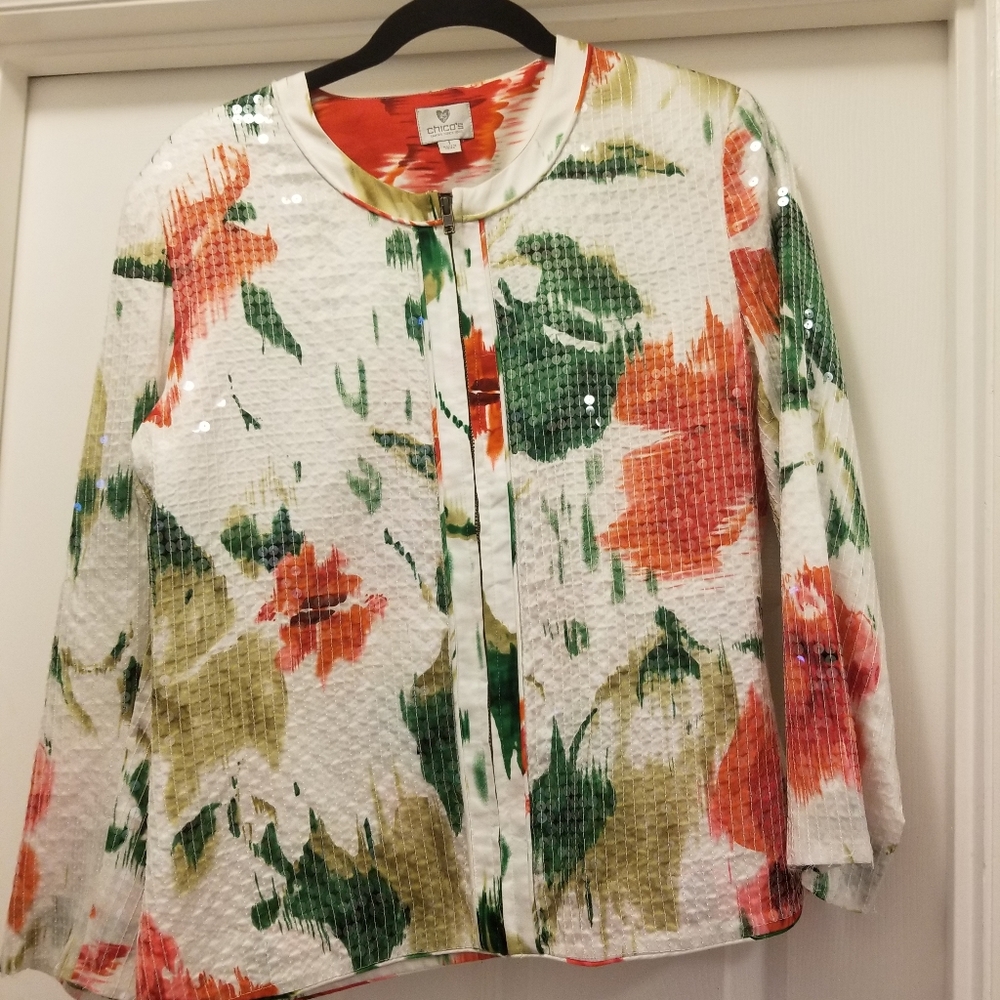 Sequin floral jacket
